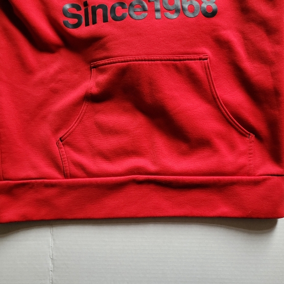 North Face hoodie hooded sweatshirt outdoor shirt top red black logo men's - Picture 12 of 13